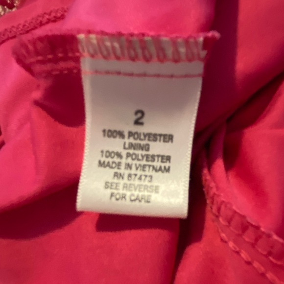 PARTY LACE OVERLAY HOT PINK DRESS by Roxy & Ali Size 2 fully lined Back zip NICE - Picture 8 of 14